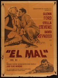 7c105 RAGE Mexican poster '67 different art of Glenn Ford & sexy Stella Stevens by Marco!