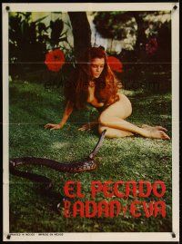 7c108 SIN OF ADAM & EVE Mexican poster '72 El Pecado de Adan y Eva, Bible sex, Candy Wilson!