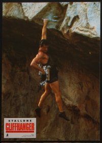 7c212 CLIFFHANGER set of 12 German LCs '93 climber Sylvester Stallone, the height of adventure!