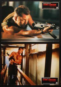 7c184 DIE HARD set of 22 German LCs '88 cop Bruce Willis is up against 12 terrorists, crime classic!