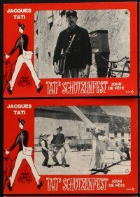 7c209 JOUR DE FETE set of 13 German LCs R70s Jacques Tati's The Big Day, French postman comedy!