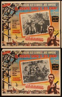 7c144 BRIDGE ON THE RIVER KWAI set of 3 Mexican LCs '58 William Holden, David Lean classic!