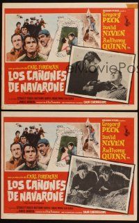 7c148 GUNS OF NAVARONE set of 3 Mexican LCs '61 Gregory Peck, Anthony Quinn, WWII classic!