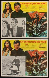7c149 SPY WHO LOVED ME set of 3 Mexican LCs '77 Bach, sexy Caroline Munro, Roger Moore as Bond!
