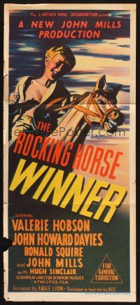 7d089 ROCKING HORSE WINNER Aust daybill '50 based on the horse racing novel by D.H. Lawrence!