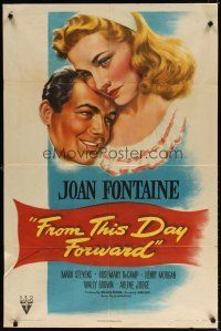 7d185 FROM THIS DAY FORWARD style A 1sh '46 pretty Joan Fontaine works days, her husband nights!