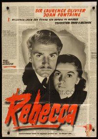 7d051 REBECCA German R60 Alfred Hitchcock, art of Laurence Olivier & Joan Fontaine!