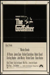 7d127 GODFATHER 1sh '72 Marlon Brando, Al Pacino, Francis Ford Coppola crime classic!