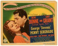 7d297 PENNY SERENADE TC '41 romantic c/u of Cary Grant & Irene Dunne, directed by George Stevens!