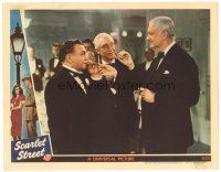 7d352 SCARLET STREET LC '45 Fritz Lang noir, Russell Hicks lights Edward G. Robinson's cigar!