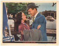 7d355 SHADOW OF A DOUBT LC R46 happy Teresa Wright & Joseph Cotten embrace, Alfred Hitchcock!
