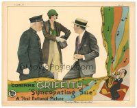 7d364 SYNCOPATING SUE LC '26 pretty pianist Corinne Griffith, cool Jazz Age saxophone border art!