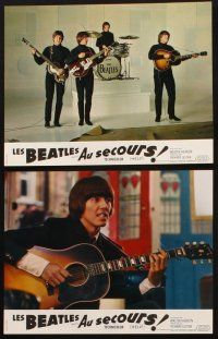 7d024 HELP set of 12 style B French LCs '65 The Beatles, John, Paul, George & Ringo, rock & roll!