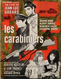 7d027 CARABINEERS French pressbook '63 Jean-Luc Godard's Les Carabiniers, art by Jean Barnoux!