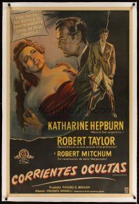 7e027 UNDERCURRENT linen Argentinean '46 Katharine Hepburn wonders where Robert Taylor's brother is!