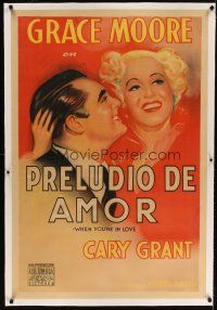 7e028 WHEN YOU'RE IN LOVE linen Argentinean '37 Cary Grant marries Australian opera star Grace Moore