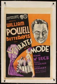 7e086 FASHIONS OF 1934 linen pre-War Belgian '34 William Powell, Bette Davis, cool different art!