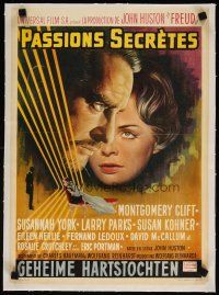 7e115 FREUD linen Belgian '63 John Huston, different art of Montgomery Clift, Susannah York!