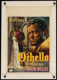 7e128 OTHELLO linen Belgian '52 different art of Orson Welles in the title role, William Shakespeare