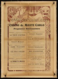 7e167 CASINO DE MONTE CARLO linen casino calendar Dec 1921 they offered so much besides gambling!