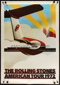 7e166 ROLLING STONES AMERICAN TOUR 1972 linen 24x37 music poster '72 great art by John Pashe!