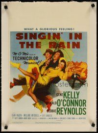 7e174 SINGIN' IN THE RAIN linen WC '52 Gene Kelly, Donald O'Connor, Debbie Reynolds!