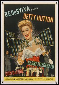 7e304 STORK CLUB linen 1sh '45 Barry Fitzgerald, great art of pretty Betty Hutton!