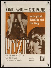 7e010 LE MEPRIS linen Yugoslavian '63 Jean-Luc Godard, super sexy Brigitte Bardot, different image!