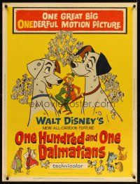 7f079 ONE HUNDRED & ONE DALMATIANS 30x40 '61 most classic Walt Disney canine family cartoon!