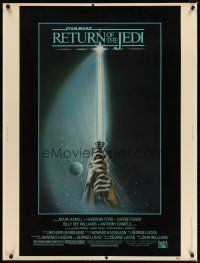 7f015 RETURN OF THE JEDI 30x40 '83 George Lucas classic, art of hands holding lightsaber!