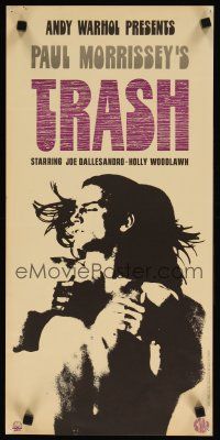 7f415 ANDY WARHOL'S TRASH Belgian '70 cool image of Joe Dallessandro, Andy Warhol classic!