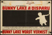 7f419 BUNNY LAKE IS MISSING Belgian '65 directed by Otto Preminger, great artwork by Saul Bass!