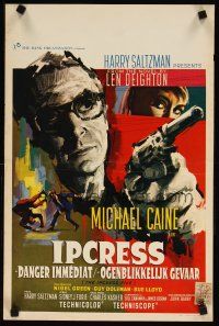 7f428 IPCRESS FILE Belgian '65 different Ray art of Michael Caine in the spy story of the century