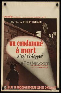 7f434 MAN ESCAPED Belgian '56 directed by Robert Bresson, art of WWII Resistance prison escape!