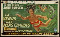 7f446 UNDERWATER Belgian '55 Howard Hughes, different sexy art of skin diver Jane Russell!