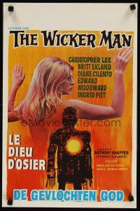 7f449 WICKER MAN Belgian '74 different art of sexy naked Britt Ekland, cult horror classic!