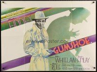 7f228 GUMSHOE British quad '72 Stephen Frears directed, cool film noir artwork of Albert Finney!