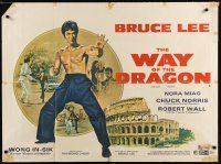7f233 RETURN OF THE DRAGON British quad '74 Bruce Lee kung fu classic, Chuck Norris!