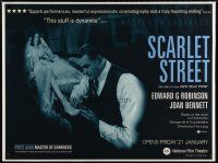 7f234 SCARLET STREET advance British quad R00 Fritz Lang film noir, Edward G. Robinson, Bennett!