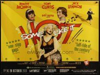7f235 SOME LIKE IT HOT advance British quad R00 sexy Marilyn Monroe with Tony Curtis & Jack Lemmon!