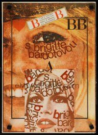 7f281 BRIGITTE BARDOT Czech 11x16 '70 really cool Ziegler art of Brigitte Bardot!