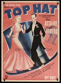 7f165 TOP HAT Danish '35 Fred Astaire & Ginger Rogers are the king and queen of rhythm!