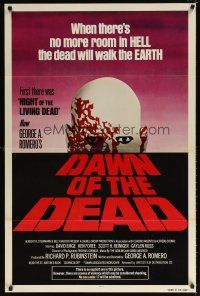 7f021 DAWN OF THE DEAD red title 1sh '79 George Romero, there's no more room in HELL for the dead!