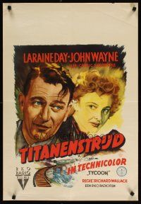 7f167 TYCOON Dutch '47 great close up artwork of John Wayne & Laraine Day!