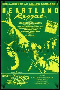 7f245 HEARTLAND REGGAE/RASTA & THE BALL English double crown '80 artwork of Bob Marley!