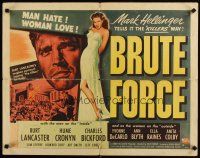 7f086 BRUTE FORCE style A 1/2sh '47 Burt Lancaster & Yvonne DeCarlo, Mark Hellinger, Jules Dassin!