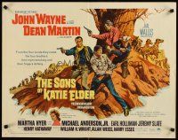 7f103 SONS OF KATIE ELDER 1/2sh '65 Martha Hyer, great artwork of John Wayne, Dean Martin & more!