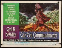 7f104 TEN COMMANDMENTS 1/2sh R66 Cecil B. DeMille classic, art of Charlton Heston with tablets!