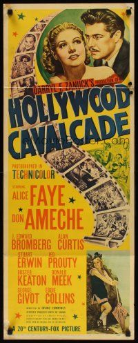 7f124 HOLLYWOOD CAVALCADE insert '39 stone litho of Alice Faye, Don Ameche & many top stars!