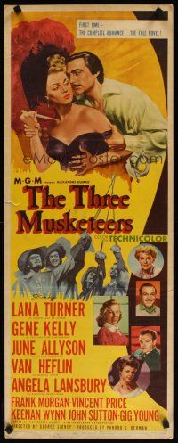 7f147 THREE MUSKETEERS insert '48 Lana Turner, Gene Kelly, June Allyson, Angela Lansbury!